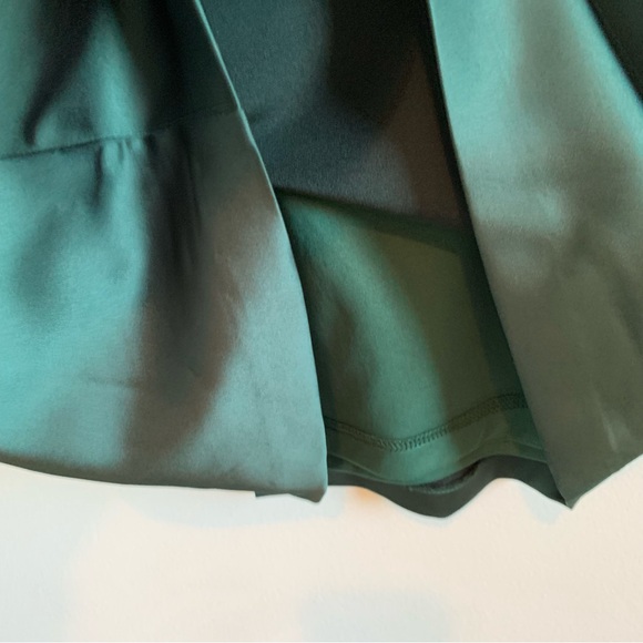 Adrianna Papell Women's Green Pleat Wrap Satin Cocktail Sheath Dress Size 8 - Picture 5 of 12